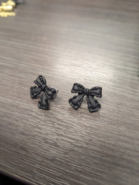 Black Bow Earrings