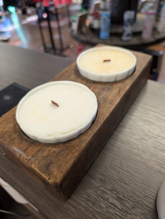Wood Candle Set