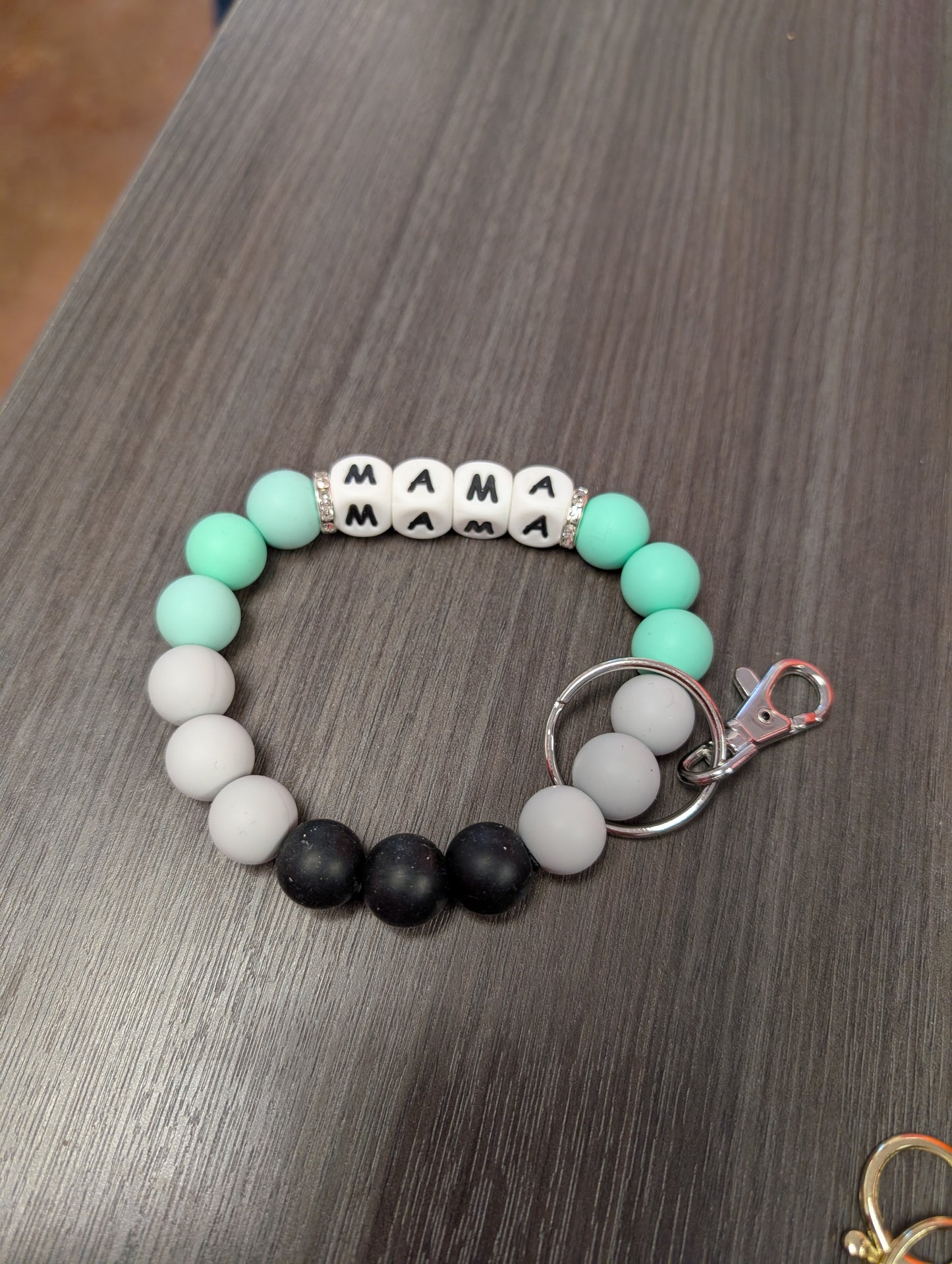 Mama Teal Bling Wristlet