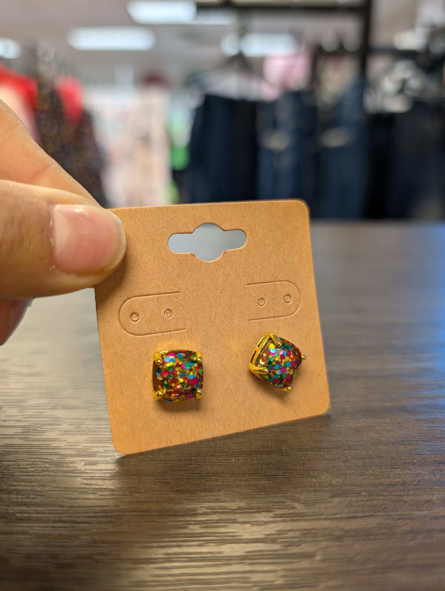 Multi Glitter Stud