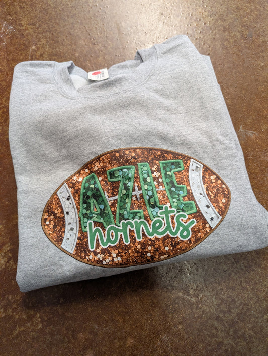 Faux Sequin AZLE Football Sweatshirt