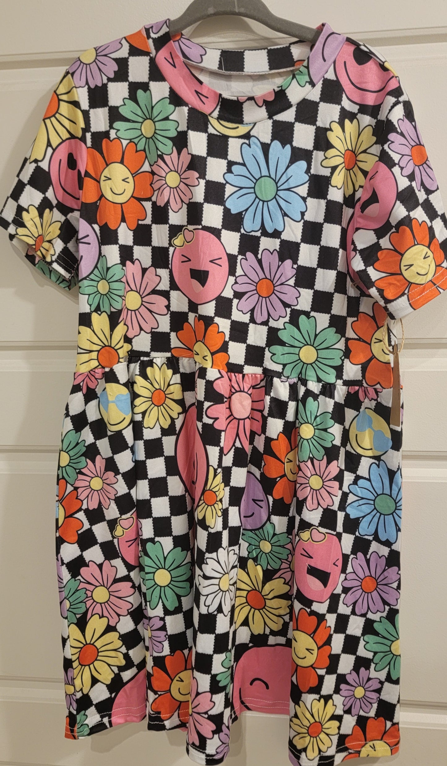 Girls Checkered Flowers
