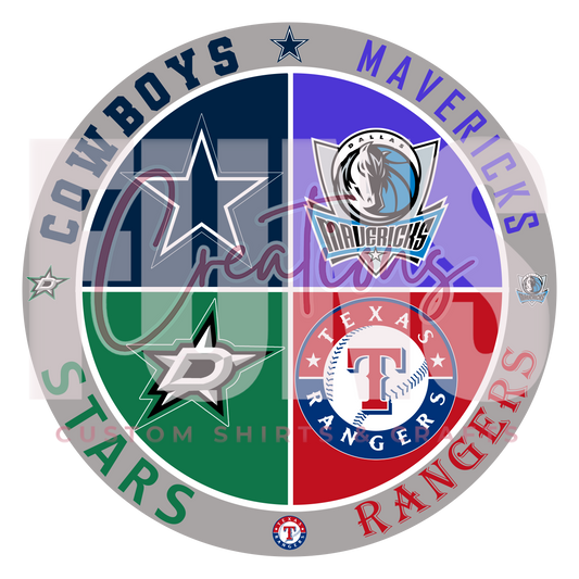 Dallas Sports Teams Circle Digital File