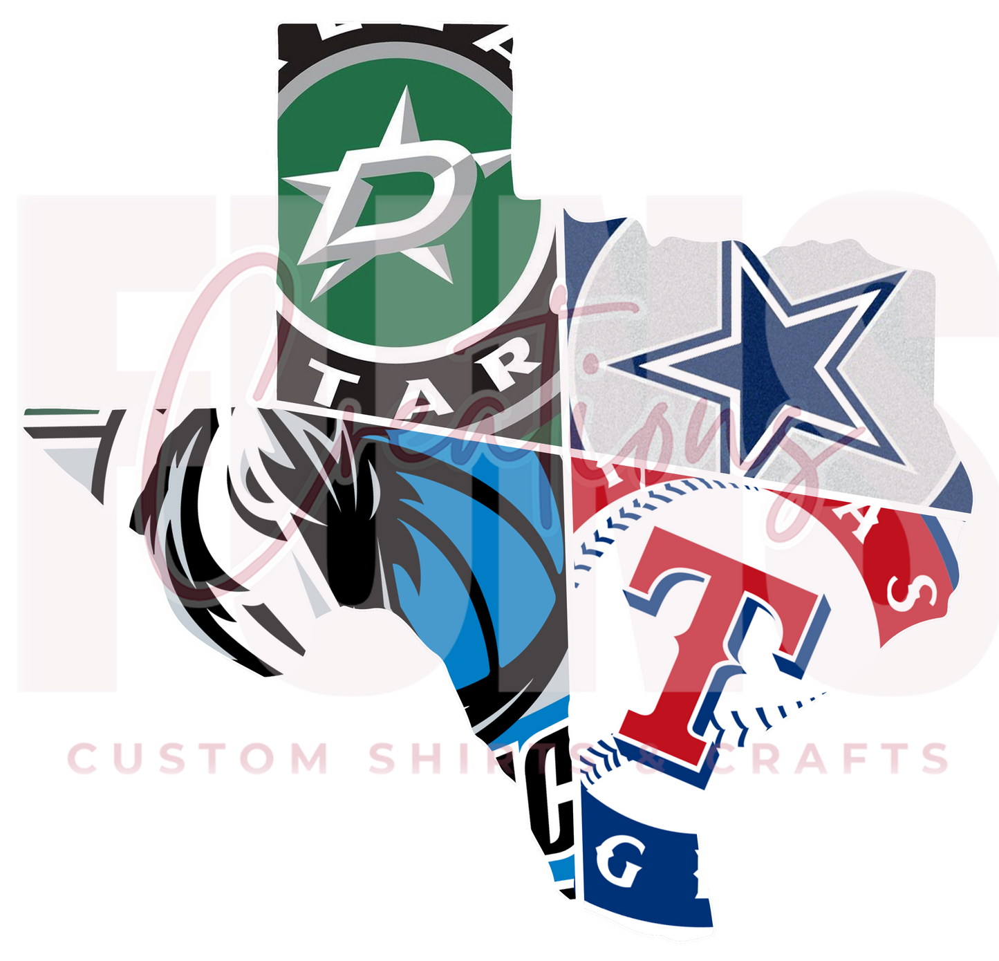 Texas Shape Sports Teams Digital File