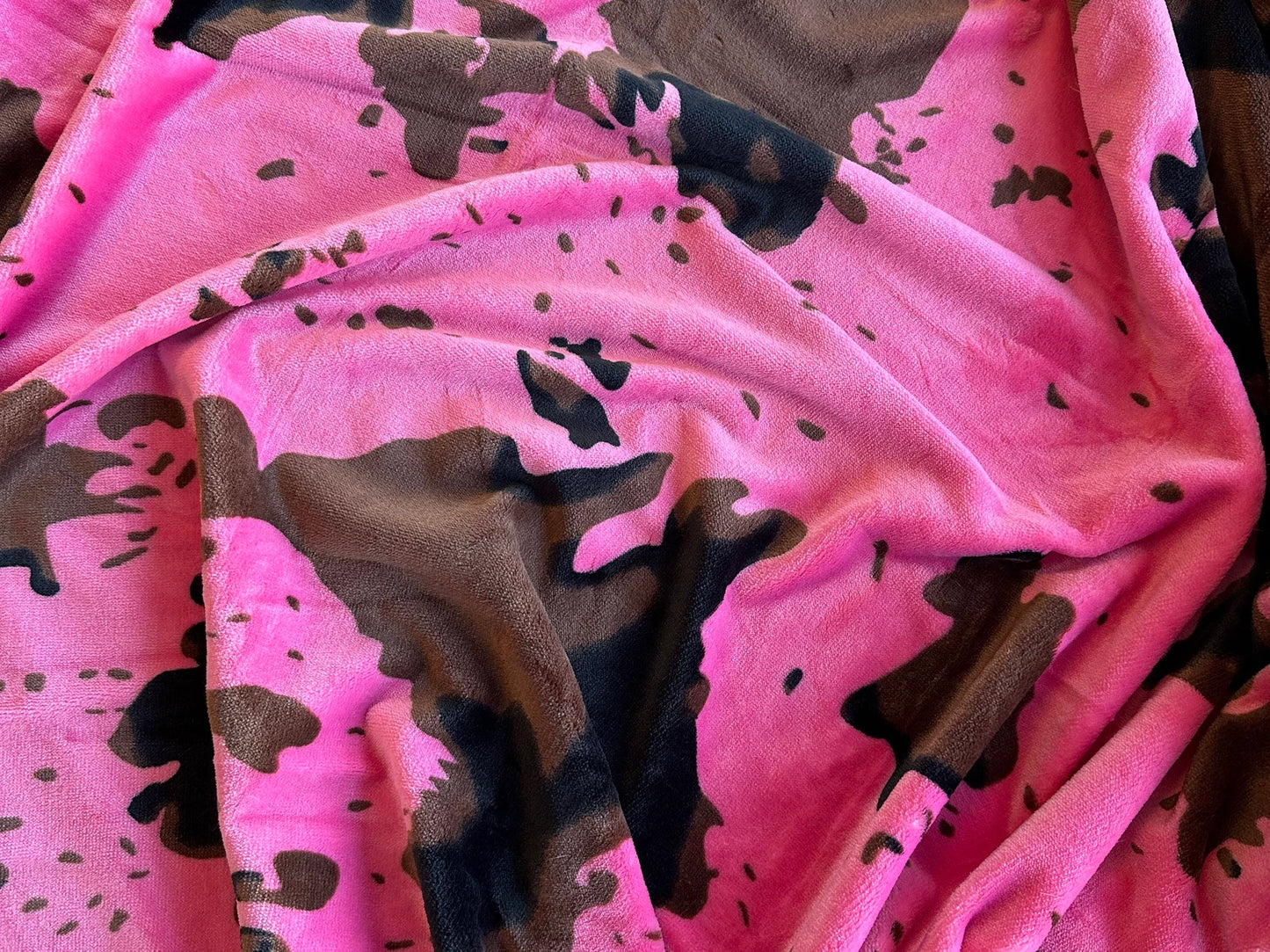 Hot Pink Cow Print Queen Blanket