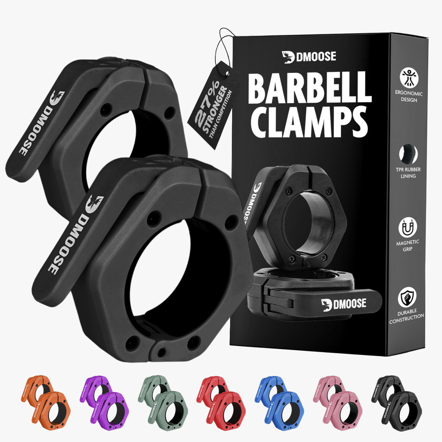 Barbell Clamps: Red / Non Magnetic