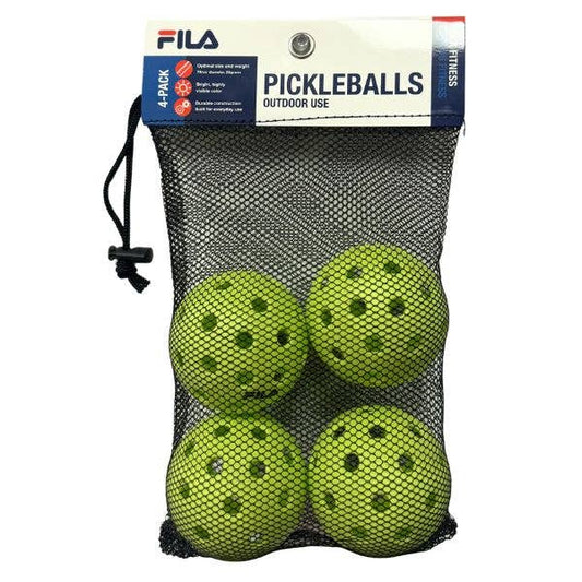 Fila Sport - 4Pack Set Outdoor Pickleballs - Mesh Carry Bag 