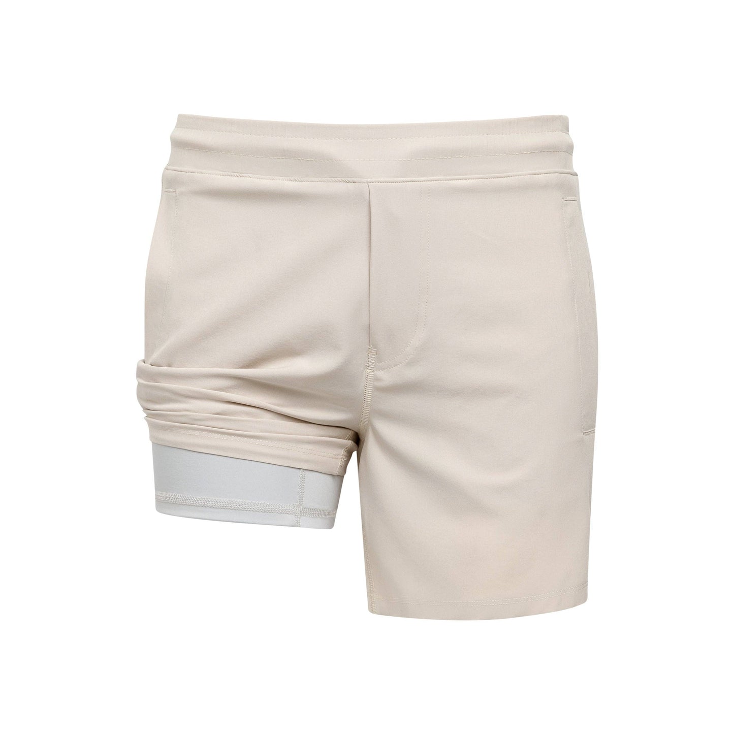 Stone Khaki Freeballers - Sport Shorts: 8" Inseam / Built-in Liner / XX-Large