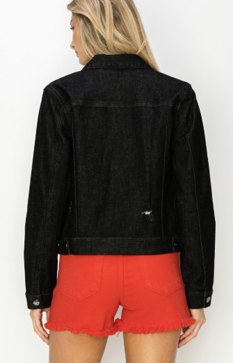 Blk Vintage Washed Denim Jacket