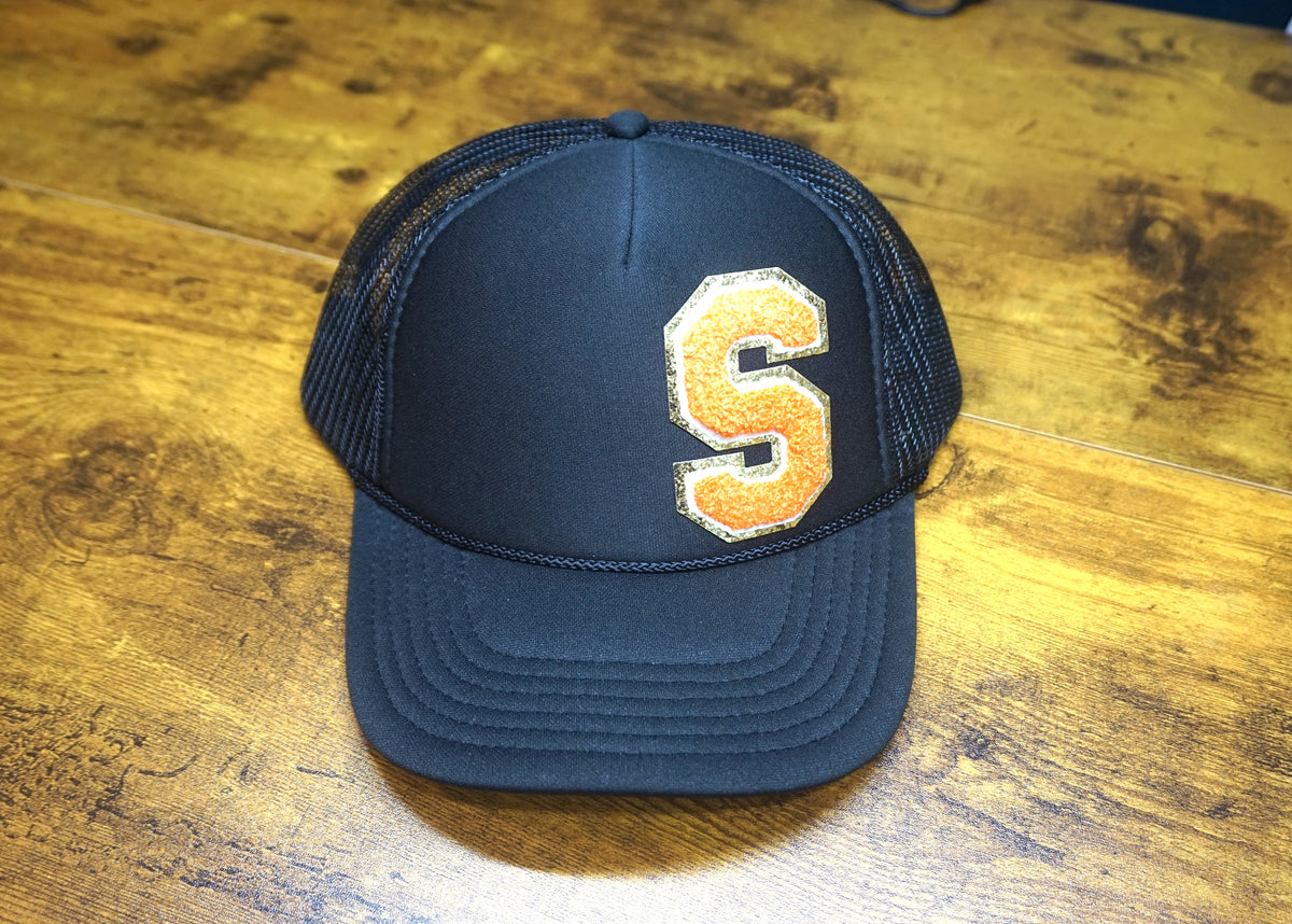 Trucker Hat: Yellow  "S" (Chenille)