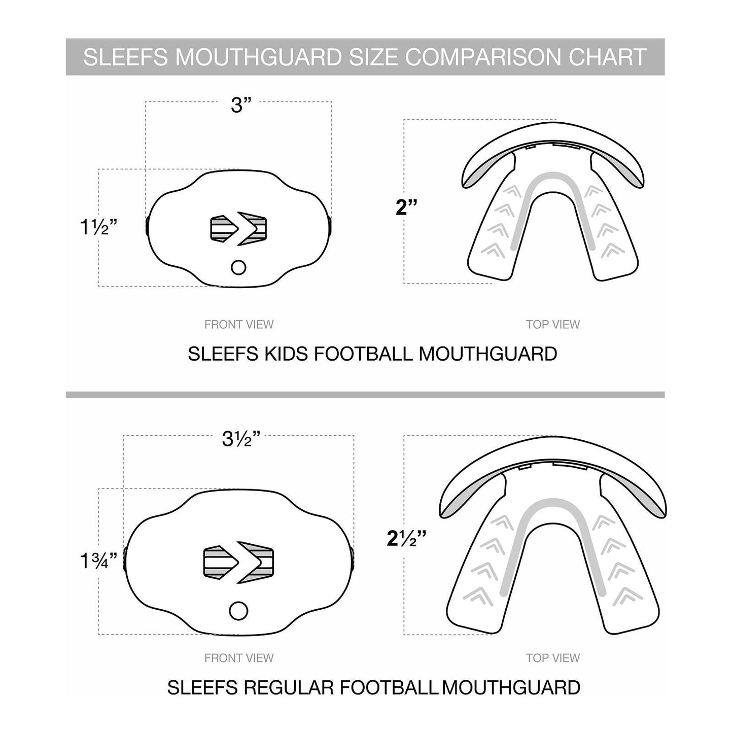 Basic Black Kids Football Mouthguard