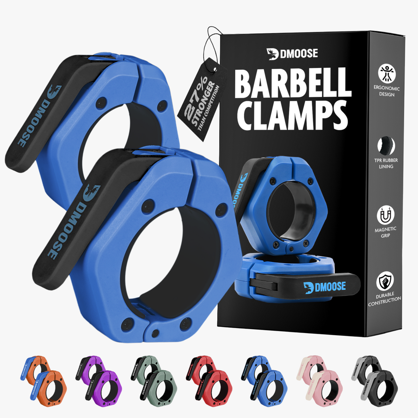 Barbell Clamps: Red / Non Magnetic