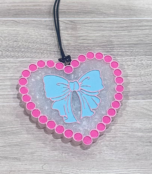 Heart/Bow- Pink Chiffon