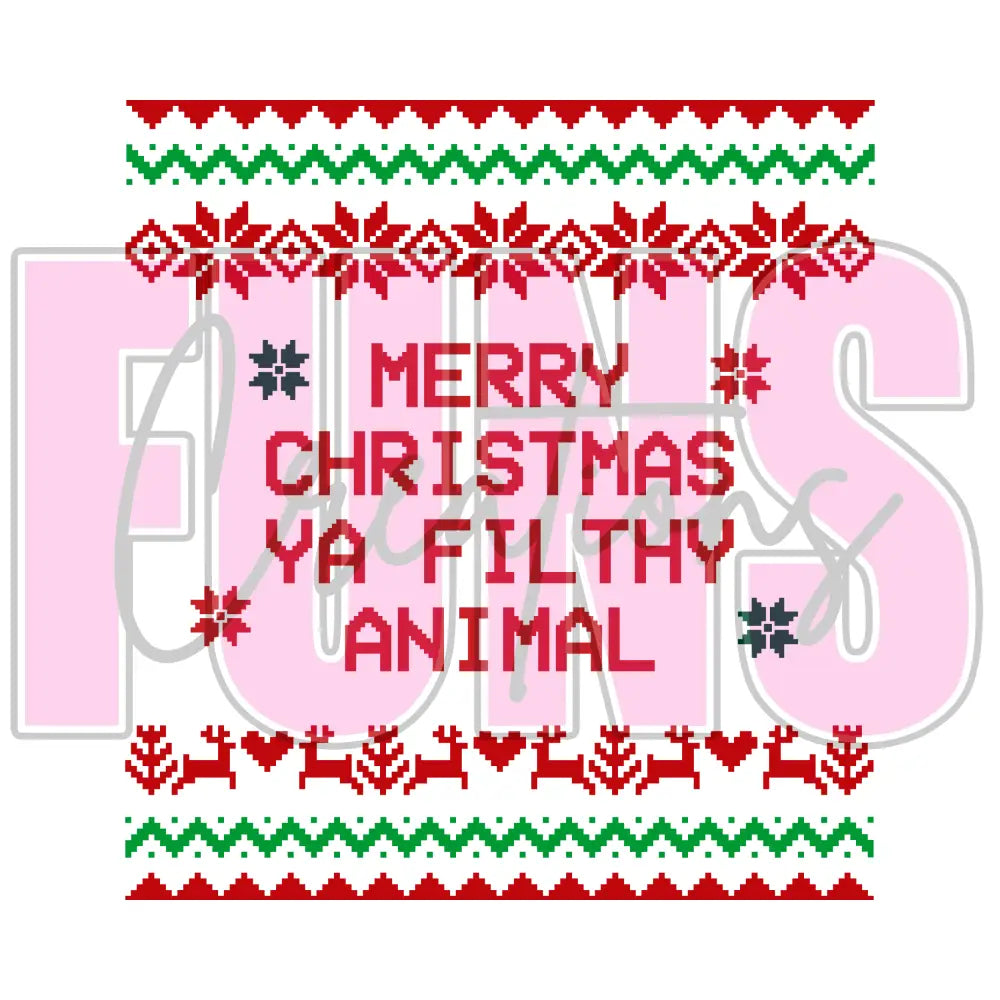 Merry Christmas Filthy Animal Sweater Pattern