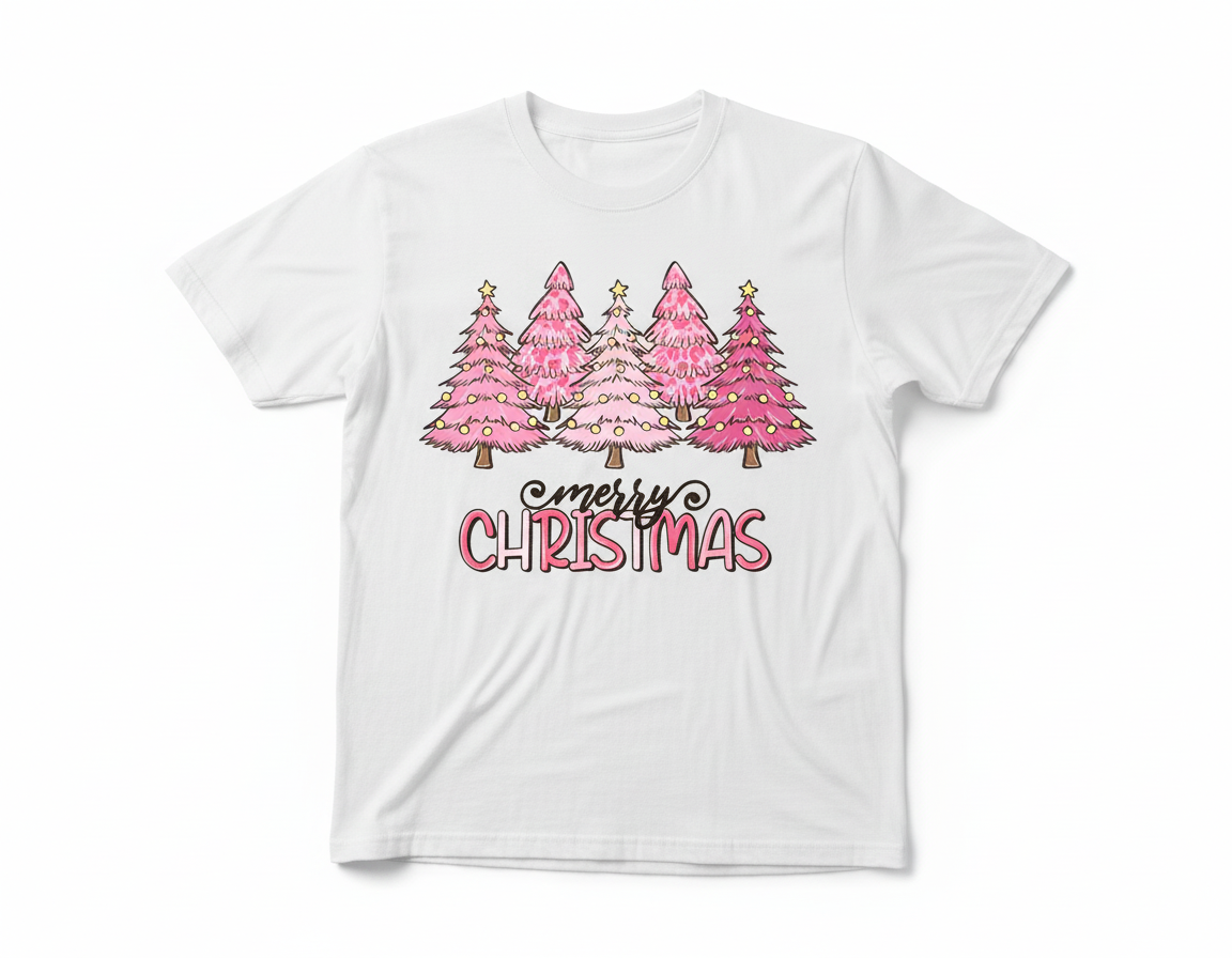 Merry Christmas Pink Trees