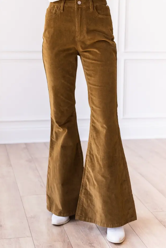 Tan Corduroy Flare Pants