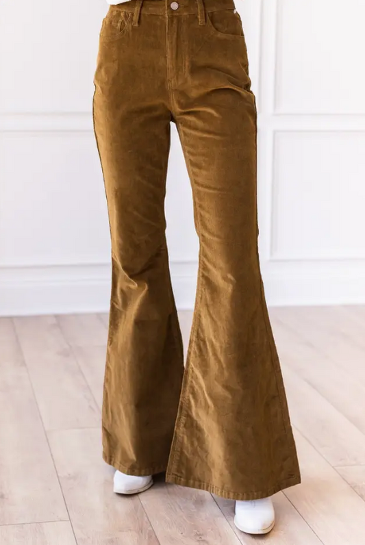 Tan Corduroy Flare Pants