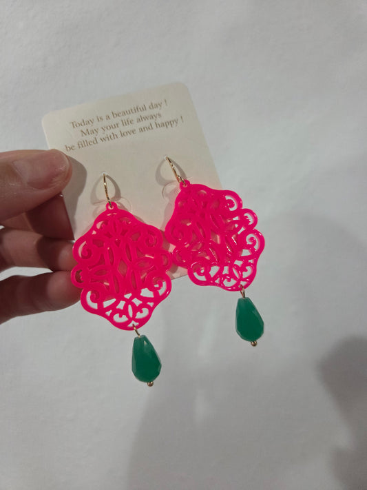 Pink Filigree Dangle