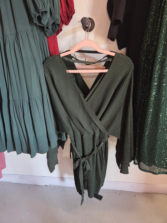 Cozy Fit Knit Dress (Green)