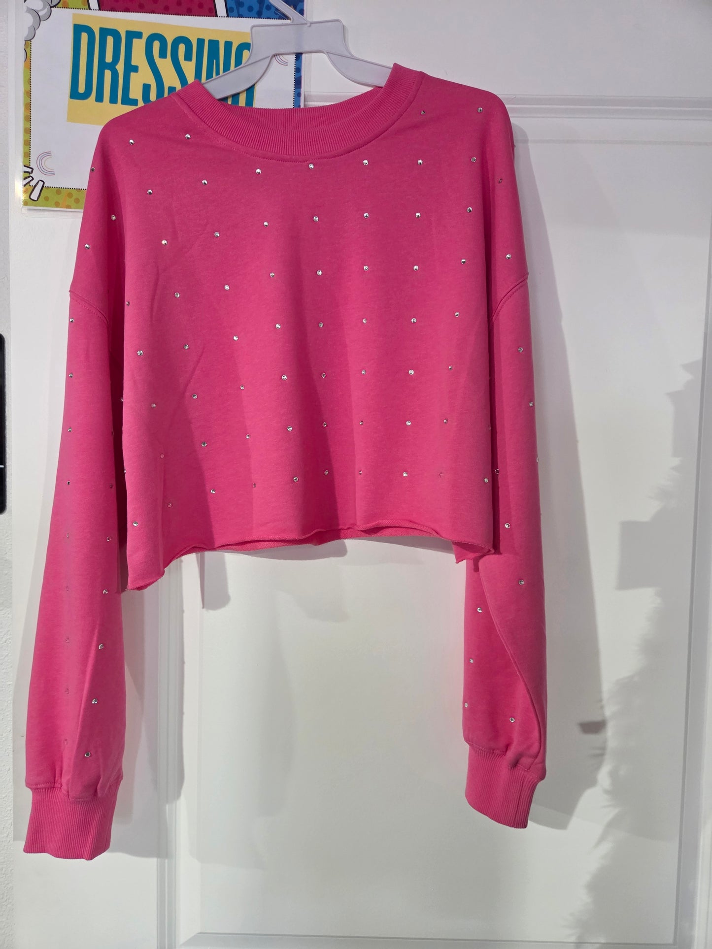 Cropped Rhinestone Sweater