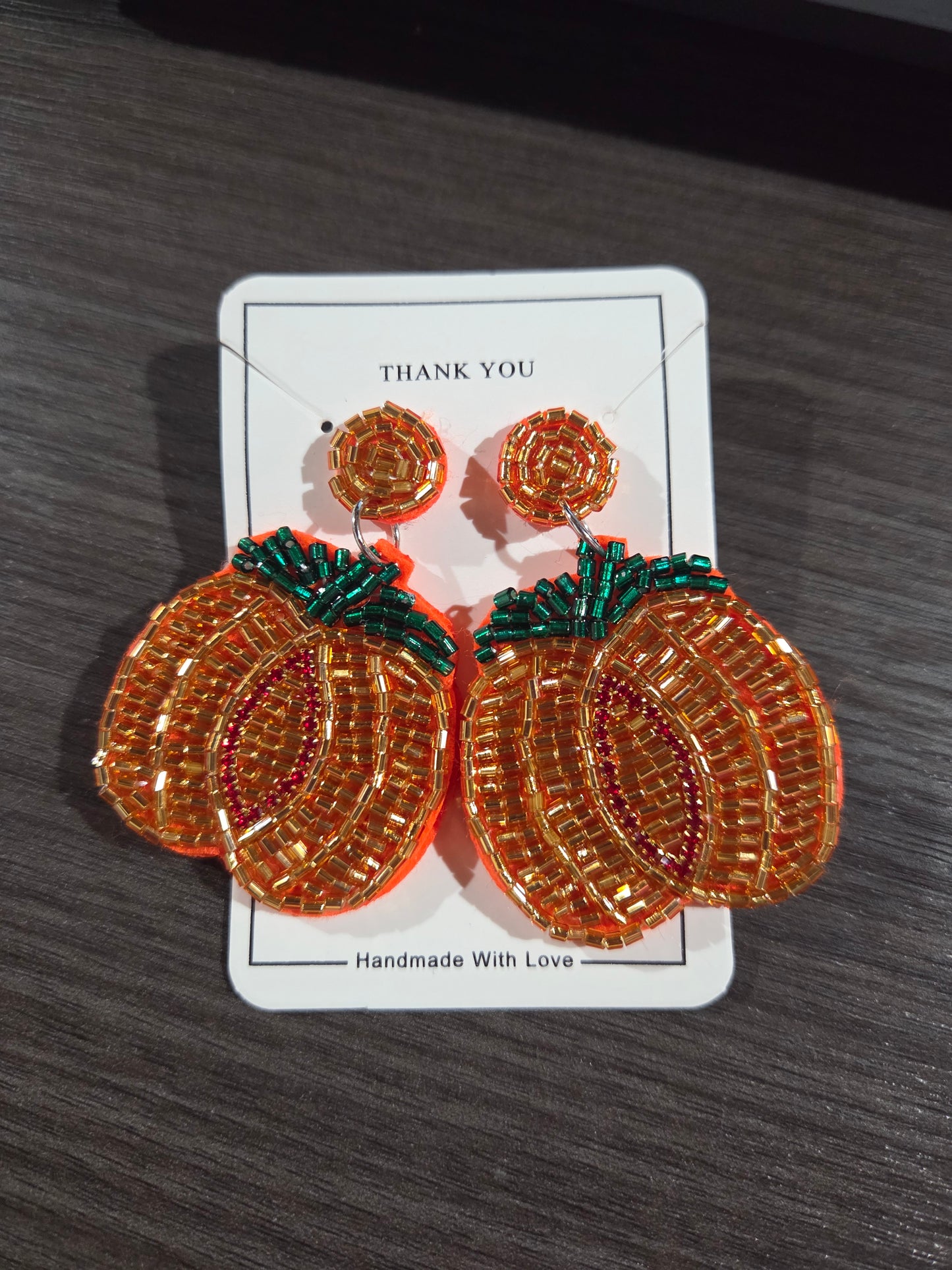 Beaded Pumpkin Dangle