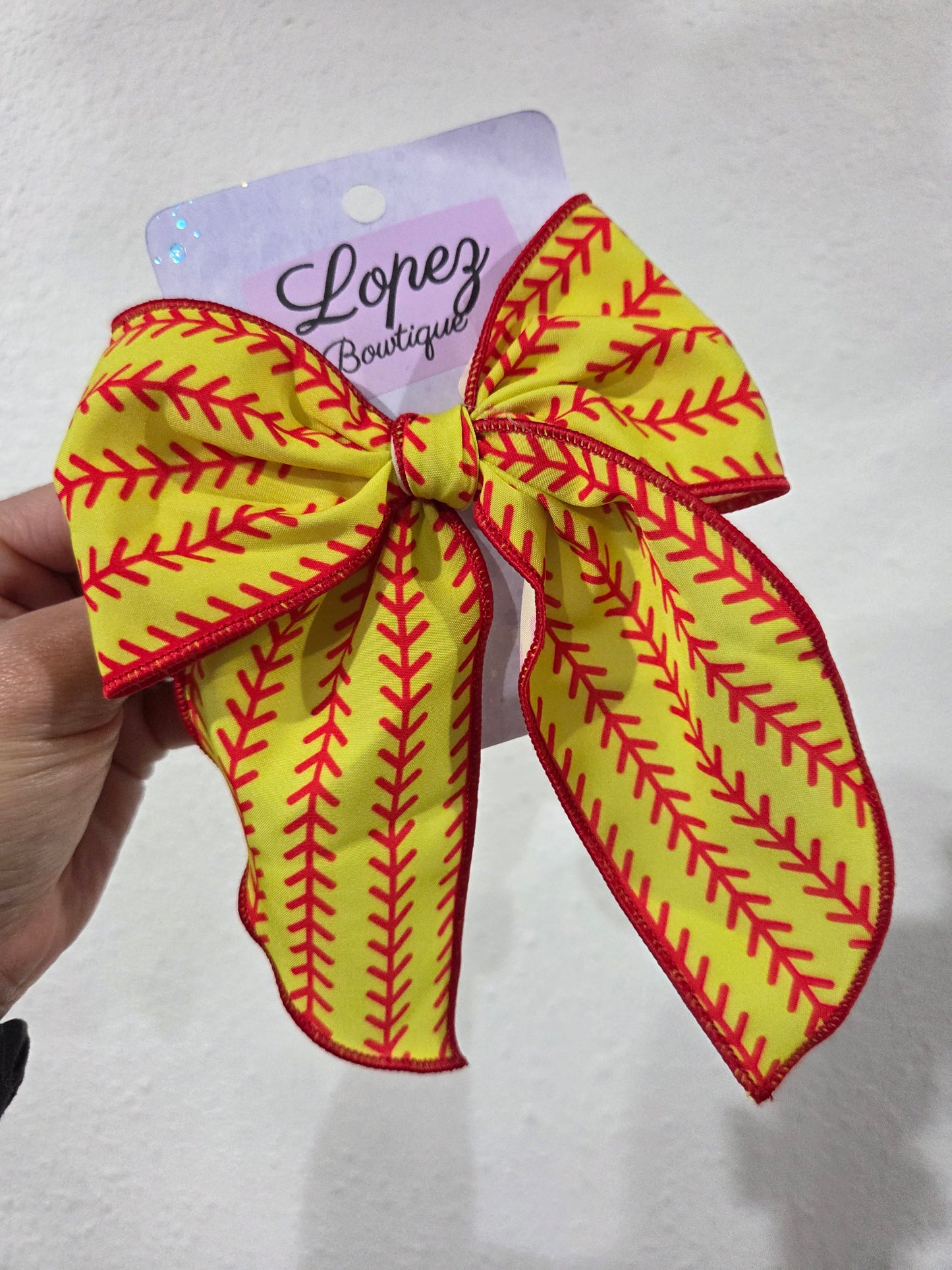 Softball Fabric Bow