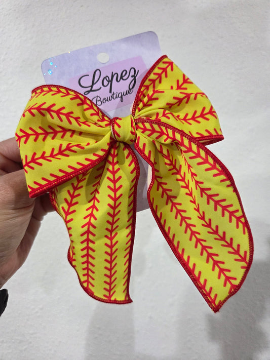 Softball Fabric Bow