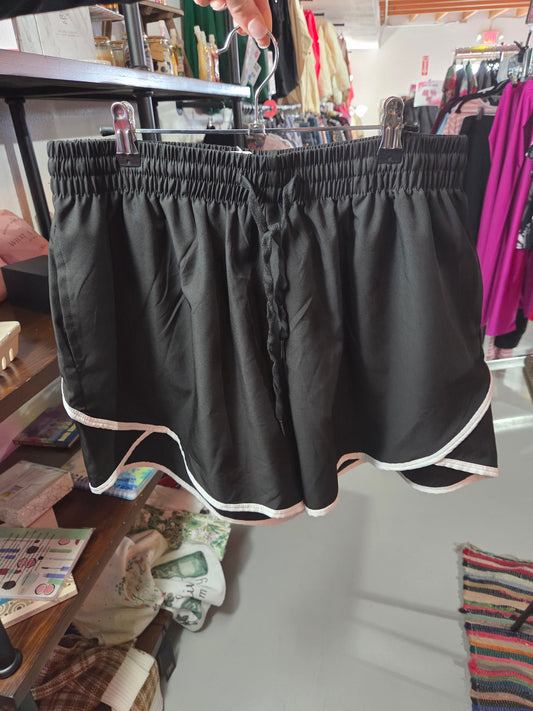 Plus size black and white shorts