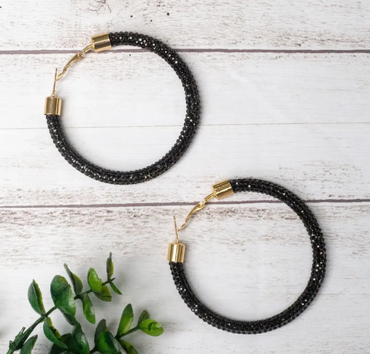 Black Crystal Hoop