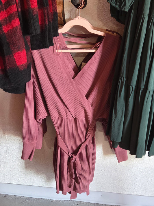 Cozy Fit Knit Dress (mauve)