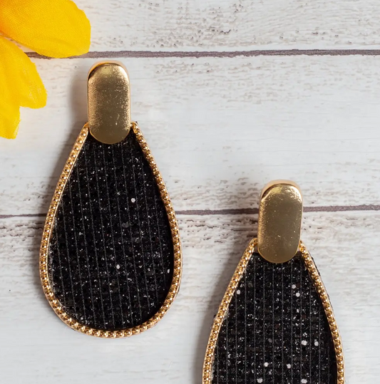 Gold Black Teardrop