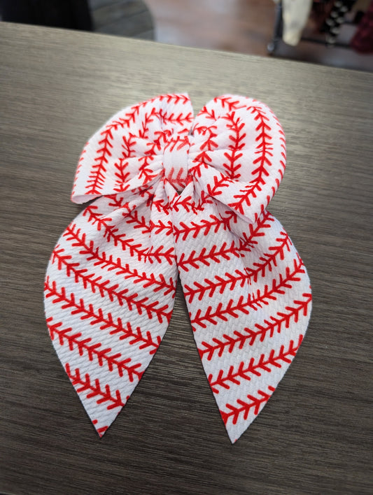 Baseball Fabric Bow