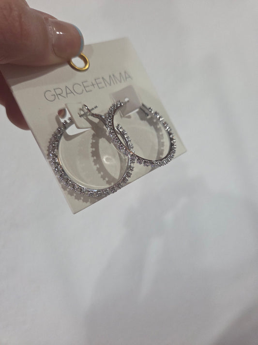 Clear Rhinestone Hoop SM