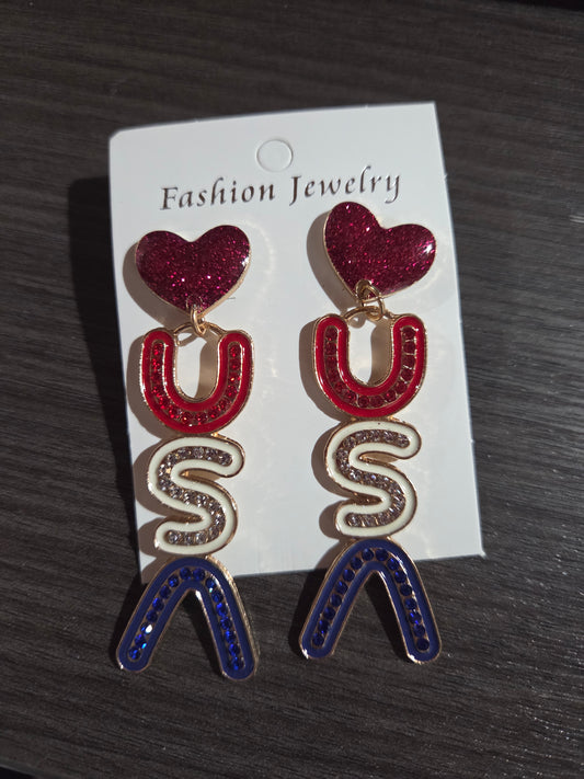 USA Heart Dangle