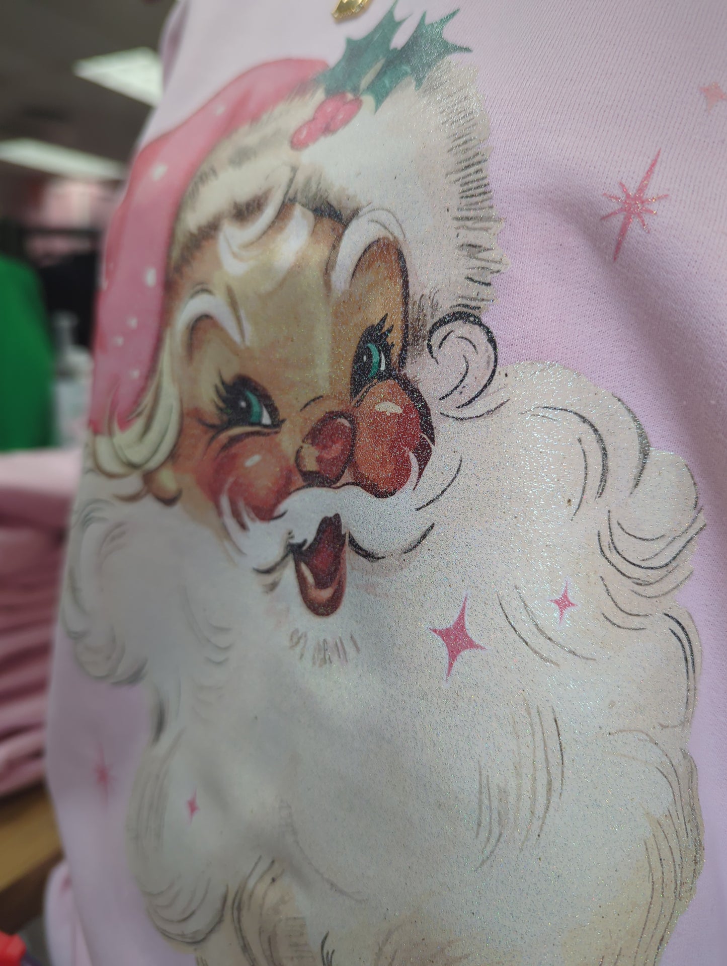 Pink Glitter Santa