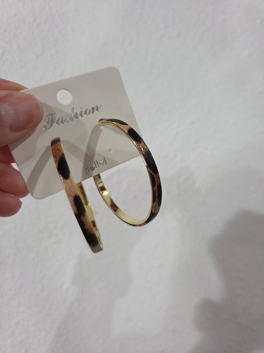 Leopard Print Hoops