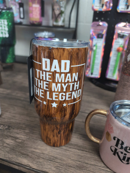 Woodgrain Dad the Legend 32oz. Tumbler