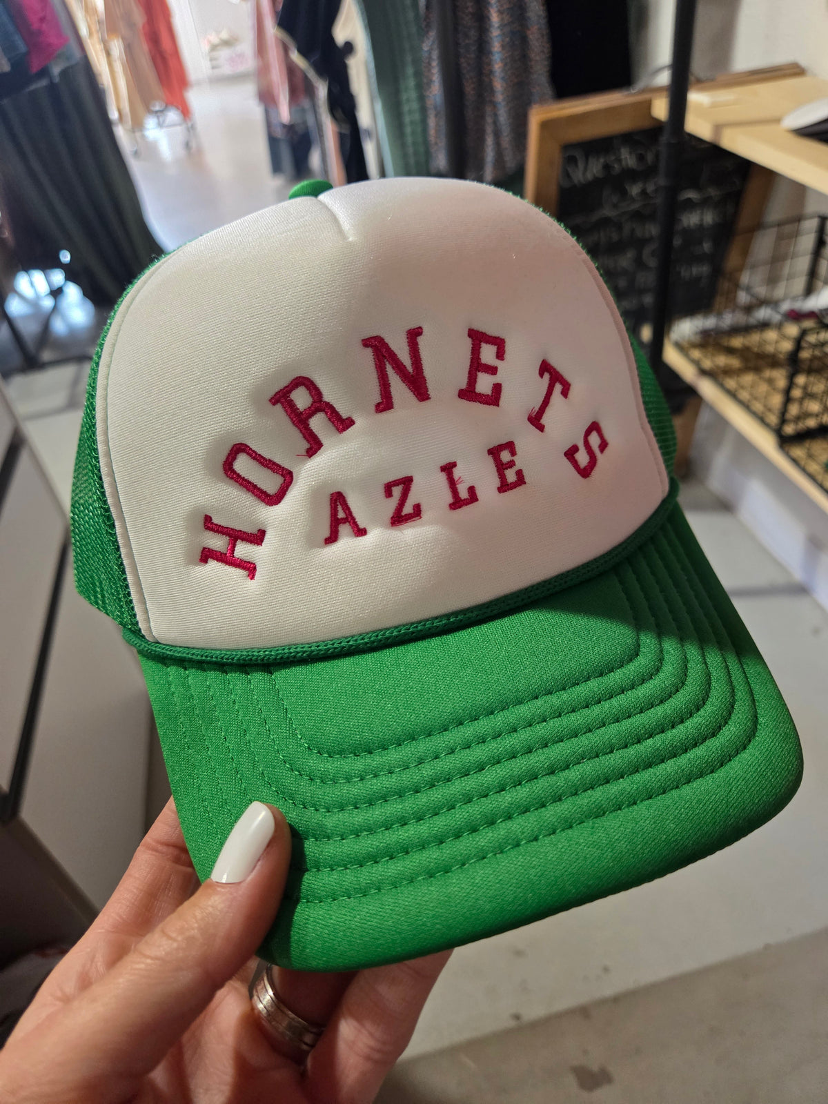 Pink/Grn Hornets Arch Trucker