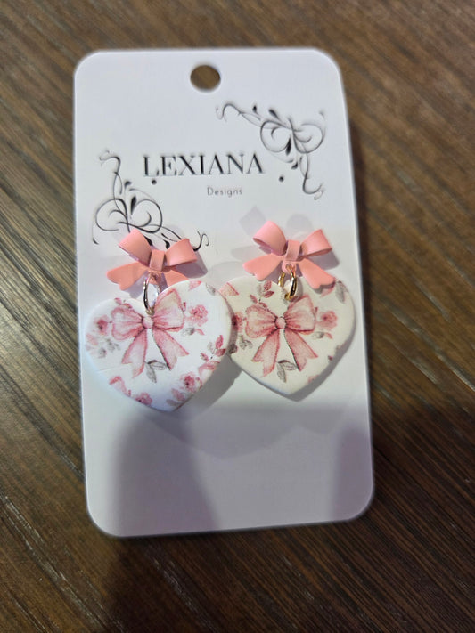 Pink Bow Hearts