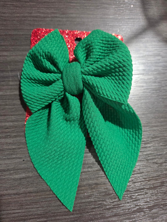 Green Fabric Bow