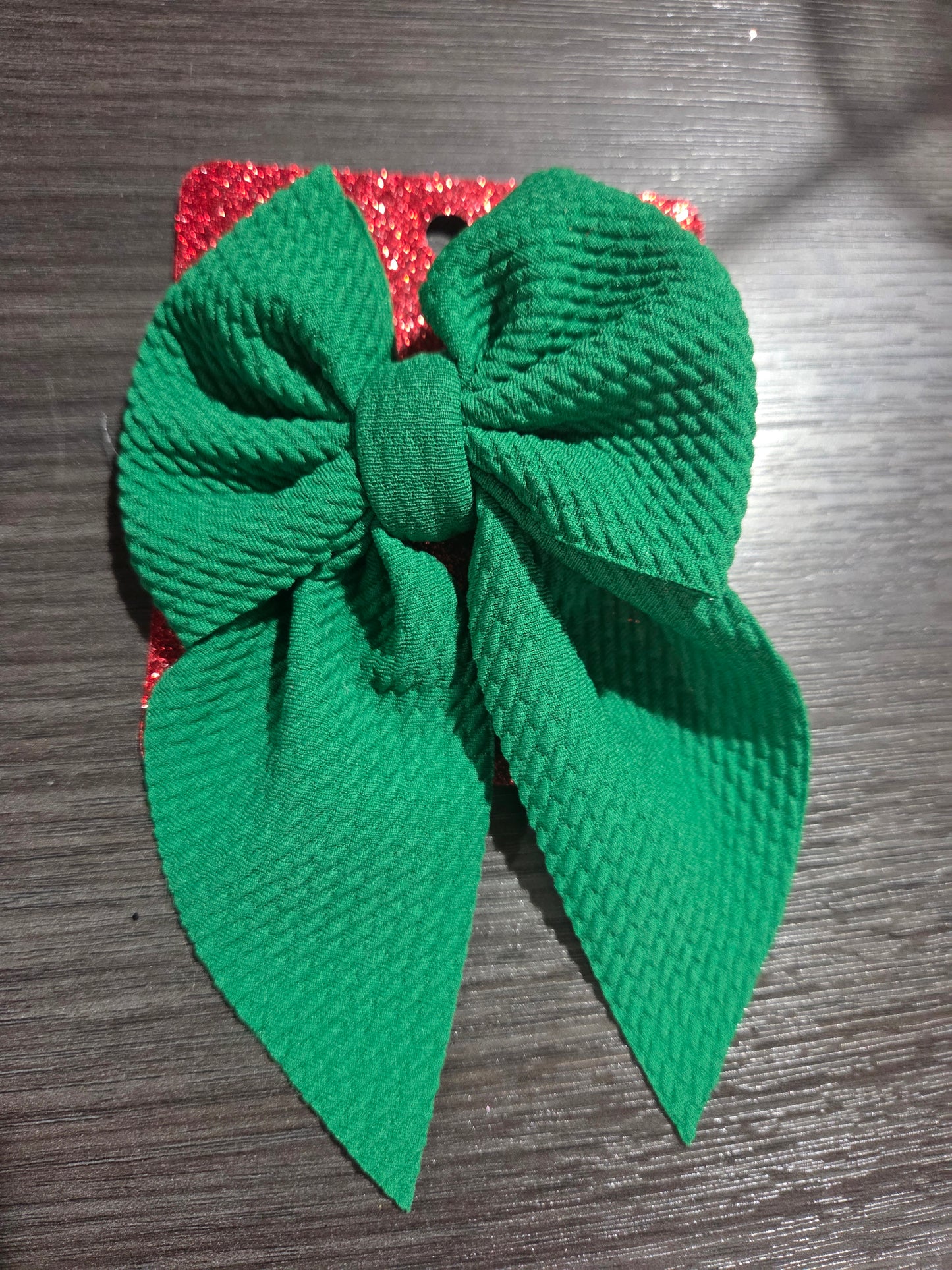 Green Fabric Bow