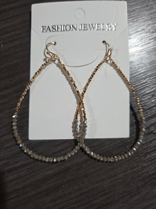 Gold/Grey Bead Hoop