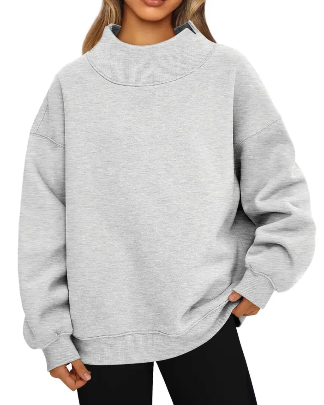 Grey Mockneck Sweatshirt