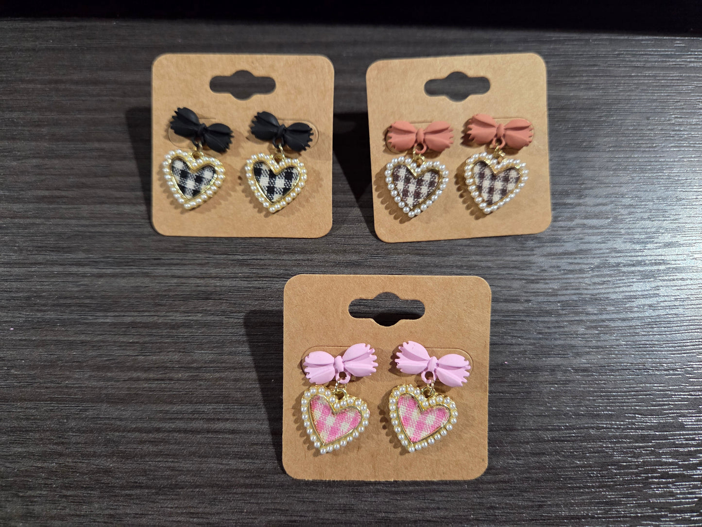 Plaid Heart Dangle