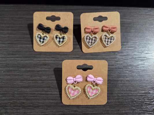 Plaid Heart Dangle