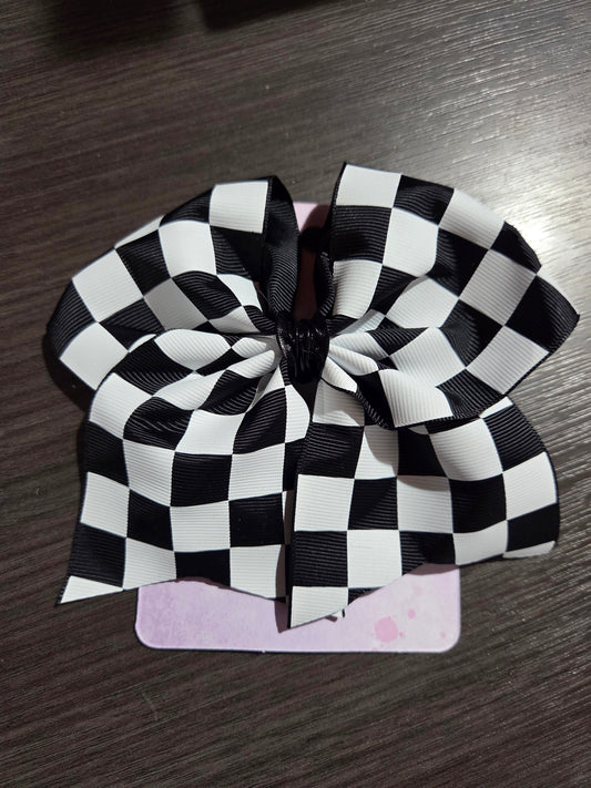 B/W Mini Checkered Bow