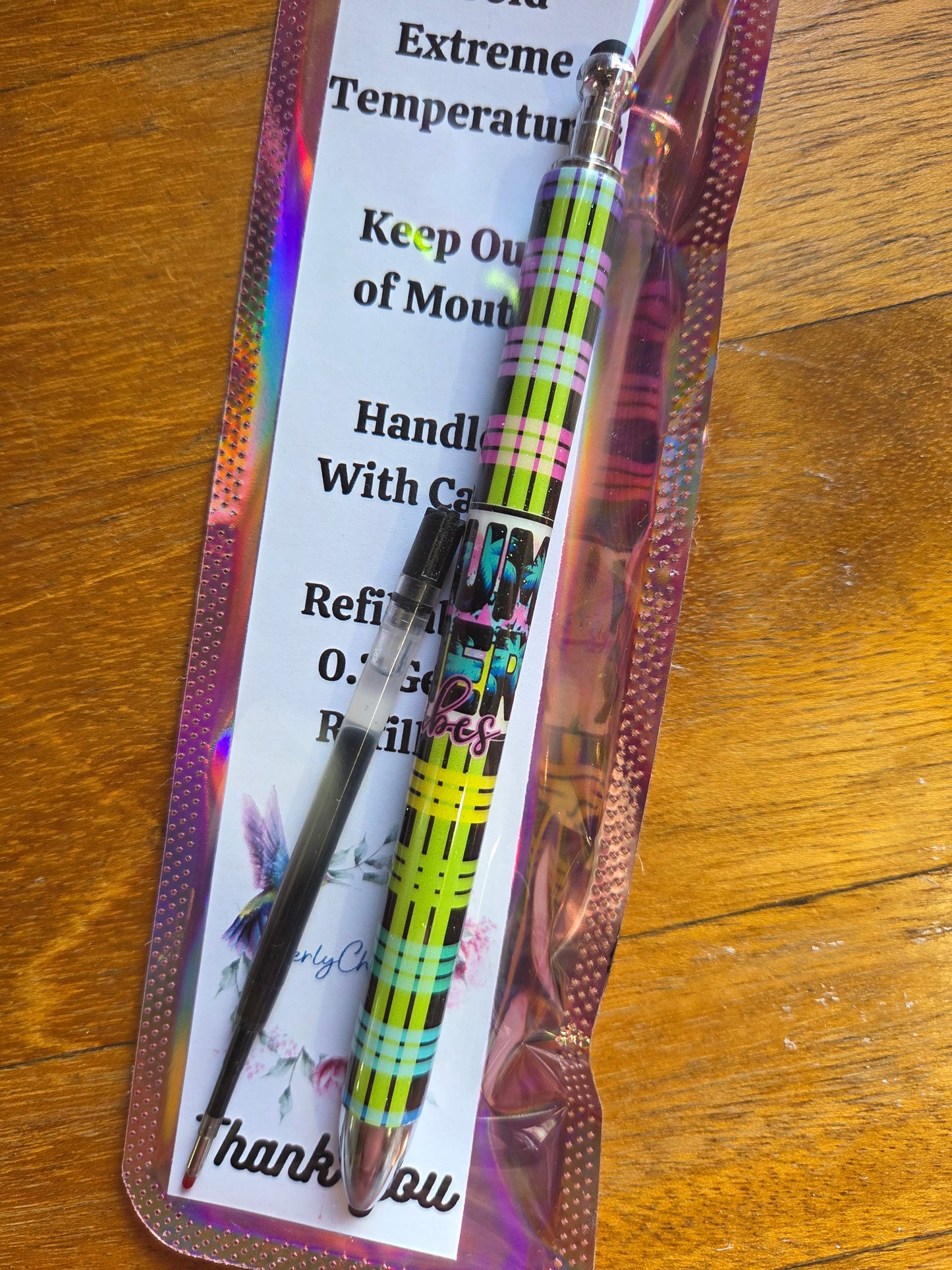 Plaid Summer Vibes Gel Pen