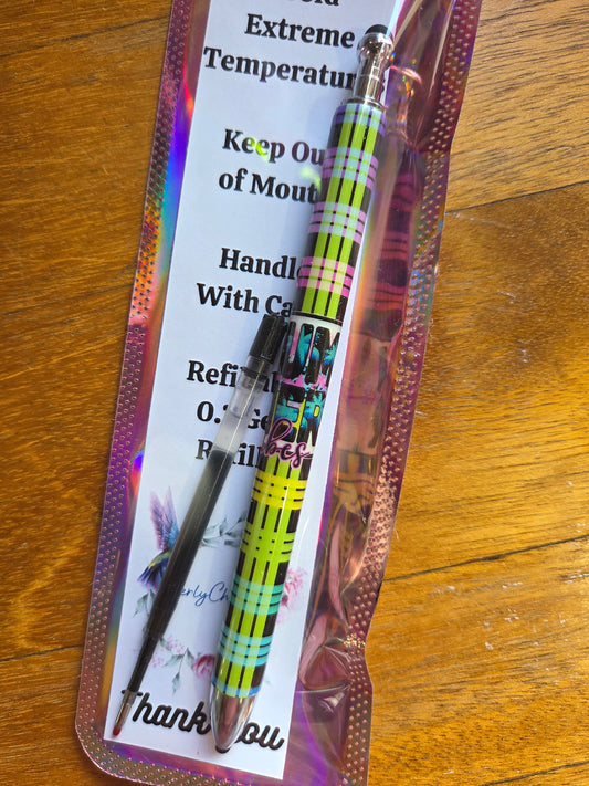 Plaid Summer Vibes Gel Pen