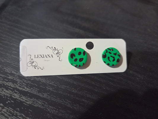 Green Leopard Studs SM