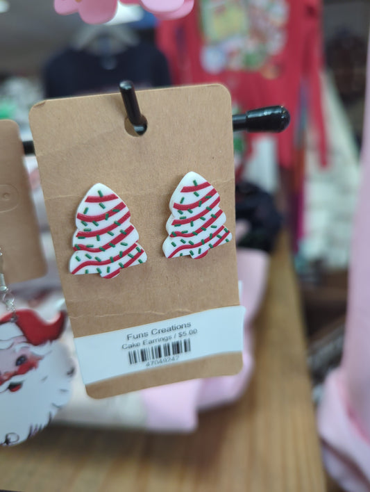 Christmas Cake Earrings